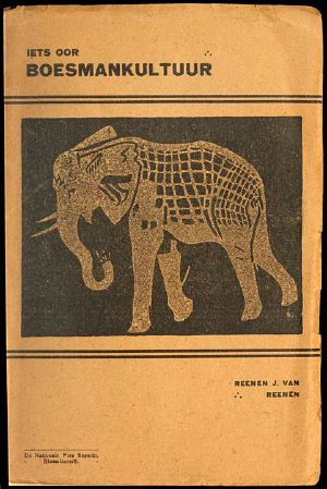 [Gutenberg 61525] • Iets oor die Boesmankultuur / 'n Lesing gehou voor die Suid-Afrikaanse Akademie op Stellenbosch, Januarie 1920, en gedruk op las van die Akademie